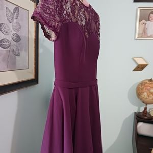 JJ'S House A-Line Scoop Neck Asymmetrical Chiffon Himecoming Dress Purple Small